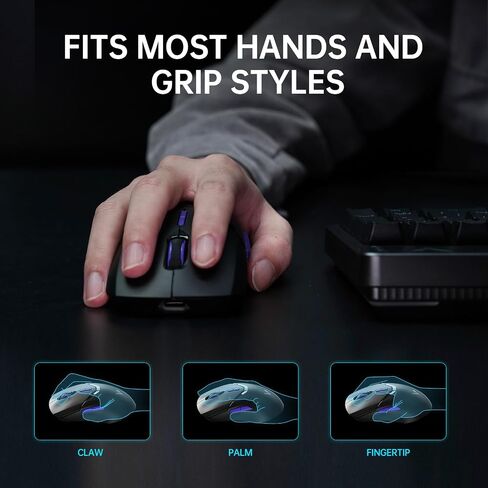 Rapoo VT9PRO 4K Wireless Gaming Mouse, PAW 3398 Sensor, 26000 DPI, 4KHz Polling Rate, 0.25ms Response Time, Lightweight, 10 Programmable Buttons, 180h Battery Life, On-Board Memory, PC - Black in Saudi Arabia