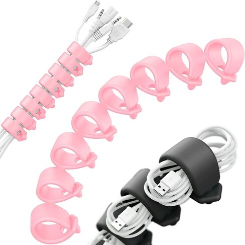 Cord Organizer Reusable Cable Straps Clips Wire Ties Charging Cord Power Cord Earphone Headphone Wrap Multipurpose Winder Holder Keeper Manager Management(Set of 9) in Saudi Arabia