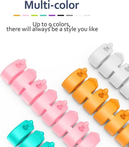 Cord Organizer Reusable Cable Straps Clips Wire Ties Charging Cord Power Cord Earphone Headphone Wrap Multipurpose Winder Holder Keeper Manager Management(Set of 9) in Saudi Arabia