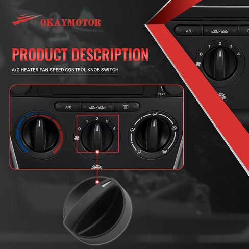 A/C Heater Fan Speed Control Knob Switch for 2006 2007 2008 Mazda 6 2.3L 3.0L GV2W-61-195 GR1A-61-195 in Kuwait