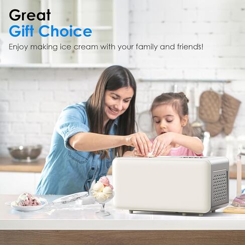 2-in-1 Ice Cream Maker & Yogurt Maker: 1.6Qt Automatic Ice Cream Maker Machine with Yogurt Mode, Stainless Steel Homemade Soft Serve Ice Cream Machine with Compressor for Home, Christmas Gift in Kuwait