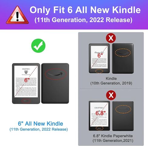 حافظة عصرية ممتعة لجهاز Kindle 11th 6 "2022 جيل لطيف الكرتون Girly Kawaii Girls Kids Boys غطاء فوليو رائع لأمازون Kindle 11th Generation C2V2L3، حافظة قارئ E مقاس 6 بوصات، Mini Dishini in Kuwait