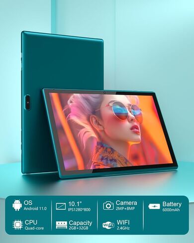 Tablet 10 Inch Tablets, Google Android Tablet 10", Quad-Core Processor Tableta Computer with 32GB ROM 2GB RAM, 2MP+8MP Camera WiFi BT 10.1 in HD Display Tab, 6000mAh Long Battery Life Tablets PC NEW. in Saudi Arabia