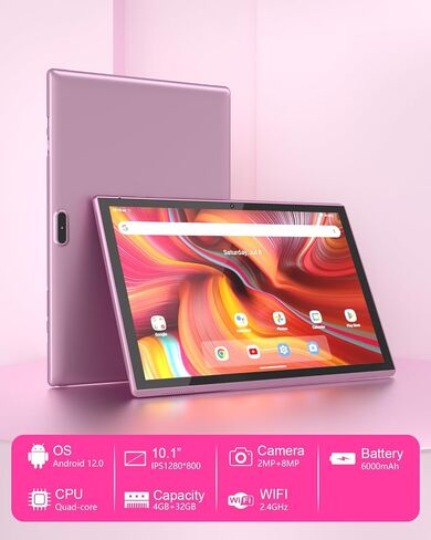 Tablet 10 Inch Tablets, Google Android Tablet 10", Quad-Core Processor Tableta Computer with 32GB ROM 2GB RAM, 2MP+8MP Camera WiFi BT 10.1 in HD Display Tab, 6000mAh Long Battery Life Tablets PC NEW. in Kuwait