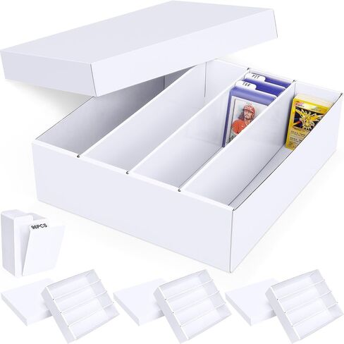 Trading Card Storage Box, 3200 Count Cardboard Storage Box with Divider for Sports, Tcg, Mtg Card(1 Pack) in Saudi Arabia