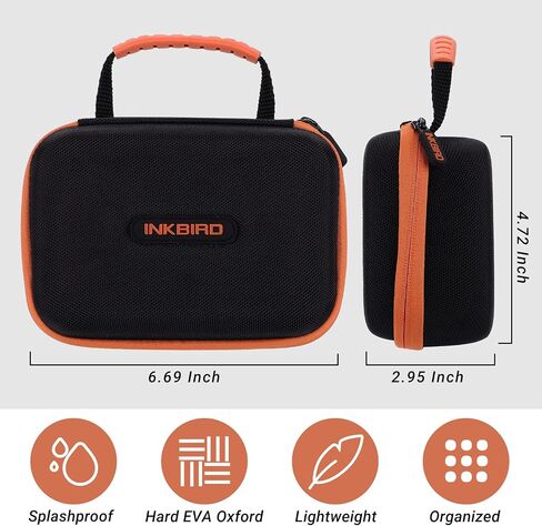 حقيبة حمل مقياس الحرارة Inkbird، حافظة واقية مقاومة للرذاذ لمقياس الحرارة IBBQ-4BW، حافظة واقية صلبة من مادة EVA لمقياس الحرارة بمقبض قوي، منظم إلكترونيات صغير، 6.7 * 4.7 * 3 بوصة in Saudi Arabia