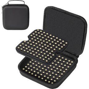 Risou 196 Round Ammo Storage Case.Portable Ammo Box Compatible with 9mm Luger, 9mm Parabllum, 9mm Makarov, 380 ACP .32 ACP .45 ACP, 30 Luger, 32 S&W(Case Only) (Black)