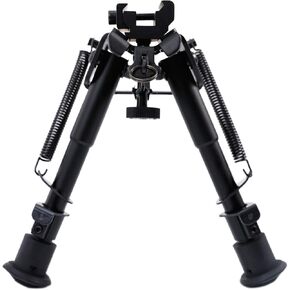 Pinty Rifle Tactical Bipod Adjustable Spring Return Adapter | Compatible with Picatinny Rail System | Adjustable 6-9 Inch Height