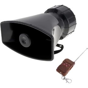 7 Sounds Loud Car Warning Alarm Police Fire Siren Horn Speaker with Brown Remote Controller 12V 100W