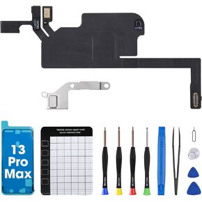 for iPhone 13 Pro Max Earpiece Speaker Flex Cable Replacement 13ProMax OEM Repair Proximity Sensor Connector Complete Fix Tools Kit with Waterproof Sticker for A2641 A2643 A2644 A2645 A2484