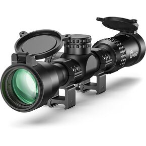 CVLIFE JackalHowl F02 Rifle Scope - 1-inch Tube SFP Rifle Scope with 20mm Scope Rings - Second Focal Plane
