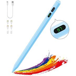 MoKo Stylus Pens for Touch Screens, Fast Charge Stylus Pen for Apple iPad/iPhone/Samsung/Lenovo/iOS/Android Tablets&Smart Phone Universal Stylus Capacitive Screen Pencil with Power Display, White