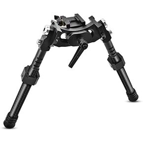 V10 Carbon Fiber Tactical Bipod, QD Spring Return Bipod with 20mm Picatinny Weaver Rail Mount for Long Range Shooting, Black