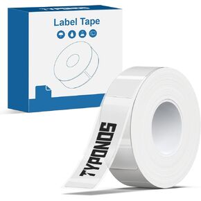 P21 Label Maker Tape Black on White 14x40mm (0.55"x1.57"), Adapted NELKO P21 Label Printer Paper Standard Laminated 180 Labels/Roll, White Label Tape Use for Office, School and Home