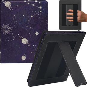 Double Hand-held Case for 7" Kindle Paperwhite 12th Generation/Signature Edition & Kindle Colorsoft Signature Edition 2024 Released Cover with Stand/Auto Sleep/Wake (Earth Constellation)