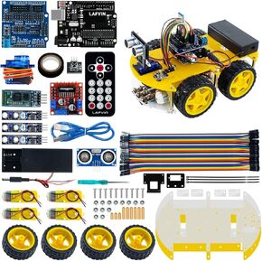 LAFVIN Smart Robot Car Kit Include Ultrasonic Sensor,R3 Board Compatible with Arduino IDE with Tutorial