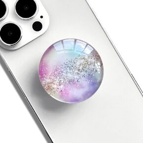 Clear Crystal Glitter Collapsible Expandiing Moblile Phone Grip Stand Holder for Smartphones and Tablets Cell Phone Accessory (Colorful Glitter)