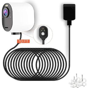 Taken Charging Cable Compatible with Arlo, 10ft/3m Magnetic Charging Cable Charger for Arlo Ultra, Ultra 2, Arlo Pro 3, Pro 4, Power Adapter and Power Cable, Weatherproof Outdoor (Black) in Kuwait