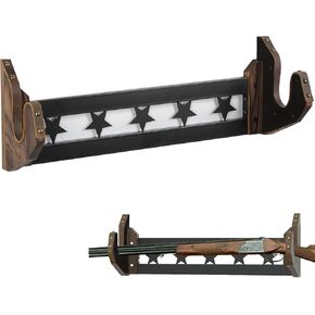 Wall Mounted Gun Rack Single Rifle Horizontal Hanger Hooks, Shotgun Firearms Bow Display Holder Storage Organizer Rack-MK877C (Single)