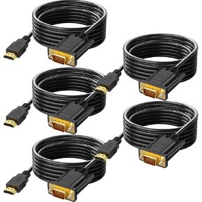 HDMI to VGA 5 Pack HDMI Computer to VGA Monitor Adapter (Female to Male) with 3.5mm Audio Jack Compatible with TV Stick, Computer, Desktop, Laptop, PC, Monitor
