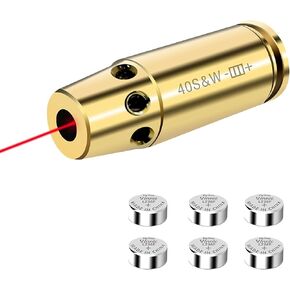 Red Dot Bore Sight 40S&W Laser Boresighter مع 3 مجموعات من البطاريات