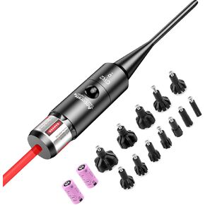 Red/Green Laser Bore Sight Kit .177 to .78 Boresighter Kit Caliber Rifles Pistols with Press Switch Bore Sight