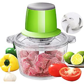 Food Processor 250W Electric Meat Grinder Food Chopper Food Processors 8Cup Bowl & 2 Bi-Level Blades 2 Speed Kitchen Cutter for Vegetable, Onion, Garlic, Meat, Nuts,Baby Food,2L