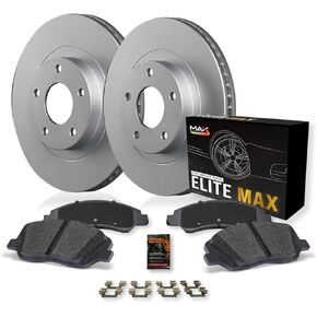 Max Advanced Brakes Elite XDS Front Cross-Drill & Slots Rotors with Elite Max Brake Pads KT052781