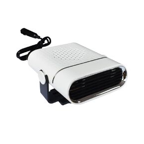 Car Heater Vehicle Fan 12V 150W 2 in1 Portable 30 Seconds Fast Heating Quickly Defrosts Defogger Auto Ceramic Heater Cooling Fan Plug in Cig Lighter Demister White