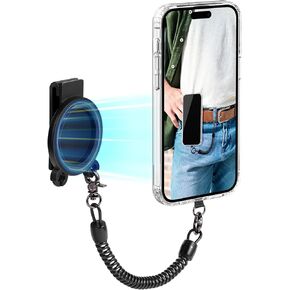 OUTXE Magnetic Phone Belt Holder with Anti Theft Phone Chain, Universal Belt Phone Holder with Clip for Men Hands Free