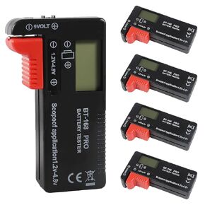 5 عبوات من أجهزة اختبار البطاريات، أجهزة اختبار البطاريات الصغيرة العالمية لبطاريات AA AAA C D 9V 1.5V للبطاريات المنزلية طراز BT-168 PRO in Kuwait