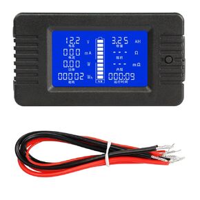 CERRXIAN DC متر شاشة البطارية، نطاق القياس 0-200 فولت 0-10A شاشة LCD الجهد الحالي الرقمي قدرة استهلاك الطاقة مقاومة مقاومة داخلية مراقب in Kuwait