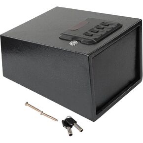 Handgun Safe - Mountable Pistol Safe Quick Access - Anti Pry Door Password Protected Small Gun Safe and Key