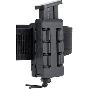 Pistol Mag Holder w/Belt MOLLE Rotatable Adjustable Clip 9mm Magazine Holster OWB Mag Pouch fit 2 1/4" Duty Belt MOLLE Carrier Mount
