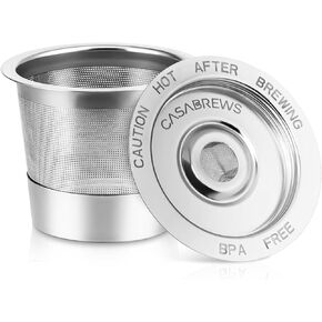 CASABREWS Reusable K Cups Coffee Pods for Keurig, Universal Stainless Steel Refillable Reusable K-Cup Coffee Filters Compatible with Keurig 1.0 Coffee Machines, Eco-Friendly, BPA-Free
