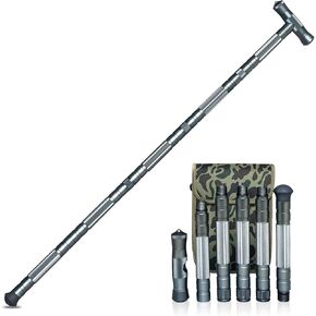 Hiking Tactical Stick Walking Staff,Portable Walking Sticks Trekking Poles Outdoor Multitool Camping Gear for Men Women (Gray)