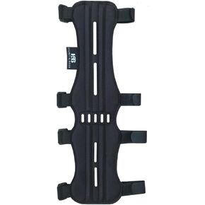 Hunt & Seek Fabric Archery Arm Guard 4 Hook-and-Loop Adjustable Straps Hunting Arm Guard Forearm Wrist Protector Archery Bracer Adult Unisex - Black