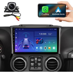 10.2 Inch Car Stereo for Jeep Wrangler Radio (JK) Unlimited Rubicon/Sahara/Sport Dodge Ram Pickup 1500 2500 3500 2009-2012 Dodge Grand Caravan Jeep Patriot Compass with CarPlay Android Auto