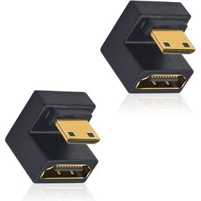 Duttek 180 Degree Mini HDMI to HDMI Adapter [UP&Down Angle, 48Gbps, 8K] and 180 Degree USB C Adapter USB 3.1 Gen 2 10Gbps 60W Charging Extender Converter Mixed for Laptop, Portable Monitor 3 Style