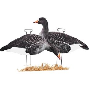 Heerweiyi Silhouette Goose Decoys 12pcs (with support rods), attachable and detachable, easy to carry, special PE sheet + ke multi-color printing, waterproof and fade-proof.
