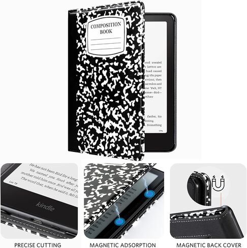 حافظة CoBak مع حامل لجهاز Kindle Paperwhite الجيل الثاني عشر 2024 (7 بوصات) وإصدار Kindle Colorsoft Signature - غطاء متين من جلد البولي يوريثان مع خاصية التنبيه التلقائي للنوم، وفتحة للبطاقة، وميزة حزام اليد in Saudi Arabia
