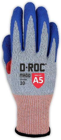 MAGID D - ROC 13 - قفاز عمل مقاوم للقطع مطلي بمادة اللاتكس - مقاس A5-10/XL، 72 زوجًا in Saudi Arabia