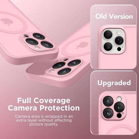 Magnetic Compatible with iPhone 16 Pro Max Case, Upgraded [Full Camera Protection] [Compatible with MagSafe] Protective Translucent Matte Women Phone Case Cover, Peach Pink in Saudi Arabia