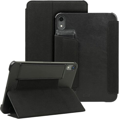 حافظة ألتو جلدية قابلة للطي لجهاز iPad Mini 6، حافظة جلدية إيطالية فاخرة لجهاز Apple iPad Mini الجيل السادس (أسود داكن) in Kuwait