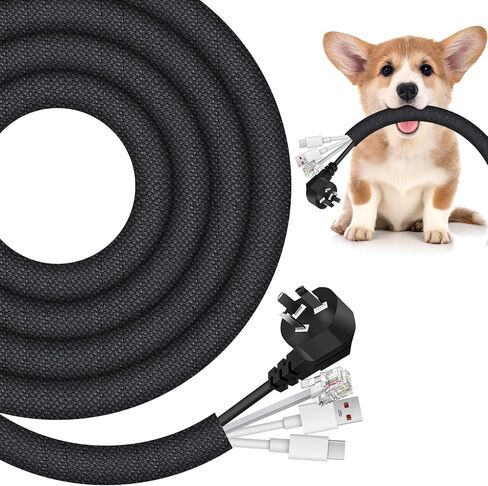 Cord Protectors from Pets No Chew 9.84 ft Wire Covers Cords Flexible Cable Sleeve Appliance Cord Organizer Cable Management for USB Charger Power Audio Video Computer Cords in Saudi Arabia