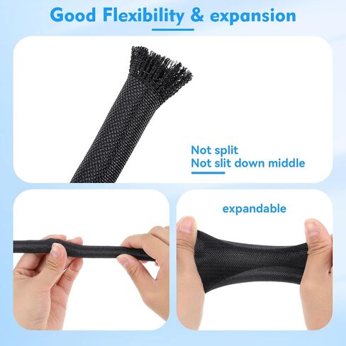 Cord Protectors from Pets No Chew 9.84 ft Wire Covers Cords Flexible Cable Sleeve Appliance Cord Organizer Cable Management for USB Charger Power Audio Video Computer Cords in Saudi Arabia