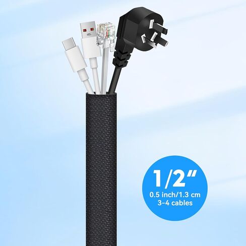 Cord Protectors from Pets No Chew 9.84 ft Wire Covers Cords Flexible Cable Sleeve Appliance Cord Organizer Cable Management for USB Charger Power Audio Video Computer Cords in Saudi Arabia