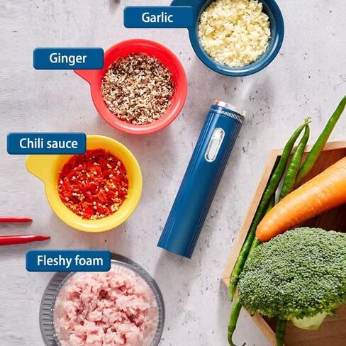 قطاعة طعام كهربائية لاسلكية، محضرة طعام محمولة من AYOTEE مع شحن USB، شفرات متعددة السرعات قابلة للتعديل، وعاء 500 مل ووعاء 3 * 100 مل، خلاط طعام مناسب للحوم والخضروات in Kuwait