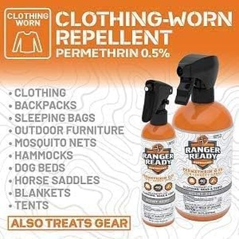 Ranger Ready P2Pak Permethrin + Picaridin Tick & Insect Repellent, Scent Zero, 8 Fl Oz. (Pack of 2) in Saudi Arabia