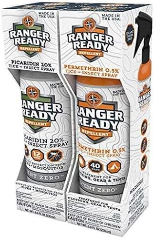 Ranger Ready P2Pak Permethrin + Picaridin Tick & Insect Repellent, Scent Zero, 8 Fl Oz. (Pack of 2) in Saudi Arabia